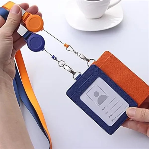 Retractable ID Badge Reel Holder with Lanyard