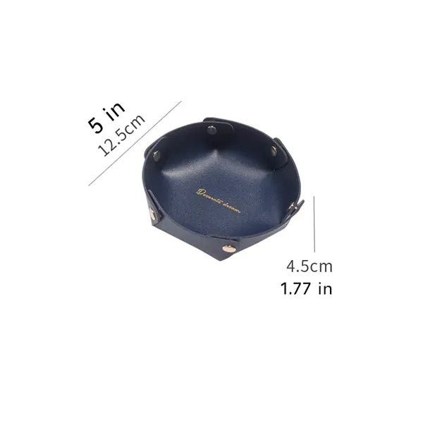 PU Leather Tray Desktop Storage Small Catchall Organizer