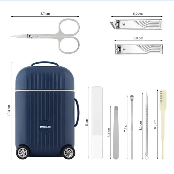8pcs Mini Suitcase Nail-Tools Manicure Nail Cutter Set