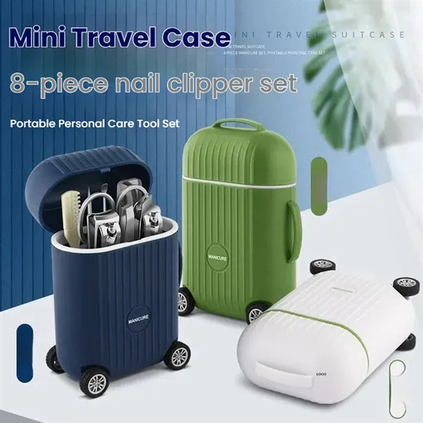 8pcs Mini Suitcase Nail-Tools Manicure Nail Cutter Set