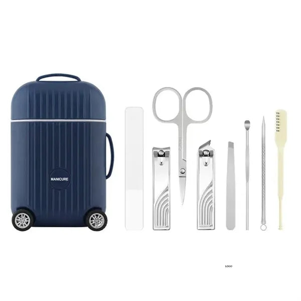 8pcs Mini Suitcase Nail-Tools Manicure Nail Cutter Set