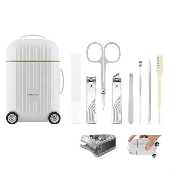 8pcs Mini Suitcase Nail-Tools Manicure Nail Cutter Set