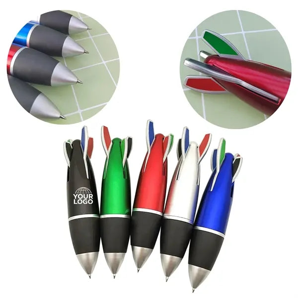 4 in 1 Multicolor Mini Rocket Shape Pen