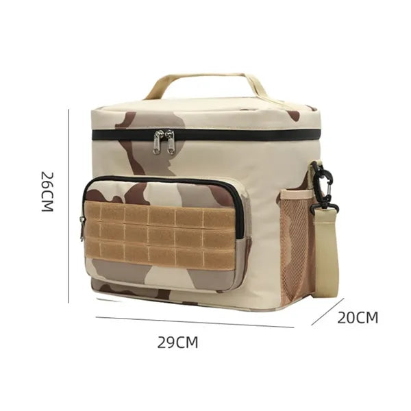 15L Tactical Insulated Cooler Lunch Bag with Molle Webbing