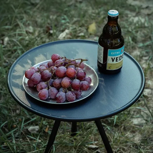 Foldable Camping Round Table Liftable with Two Height Levels