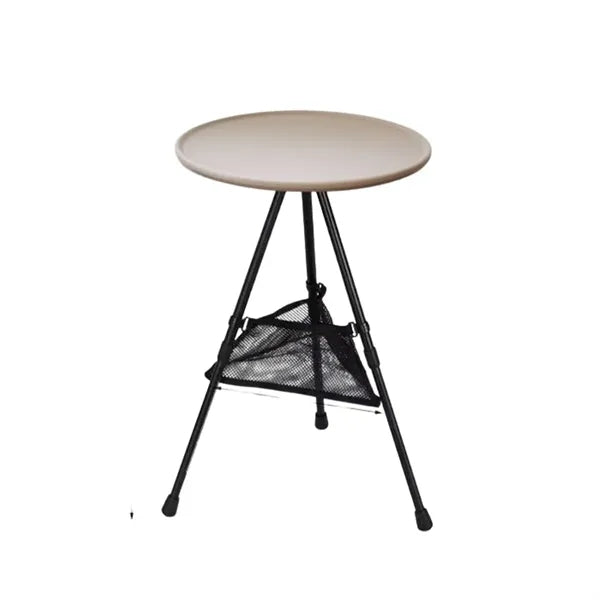 Foldable Camping Round Table Liftable with Two Height Levels
