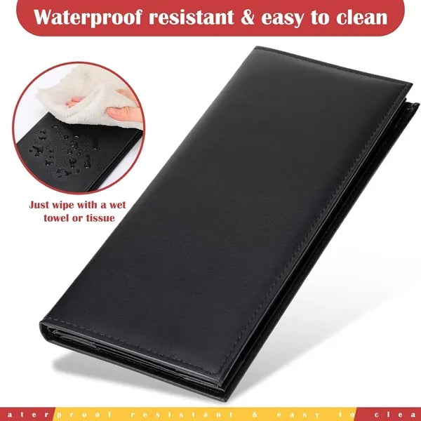 4 View Leather Restaurant Menu Cover Wine List Holder