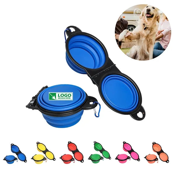 Flip Over Foldable Double Bowl with Lock Clips