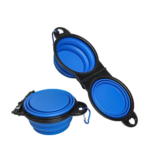Flip Over Foldable Double Bowl with Lock Clips