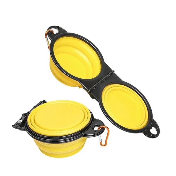 Flip Over Foldable Double Bowl with Lock Clips