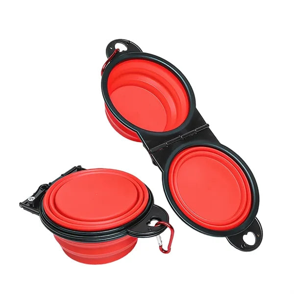 Flip Over Foldable Double Bowl with Lock Clips