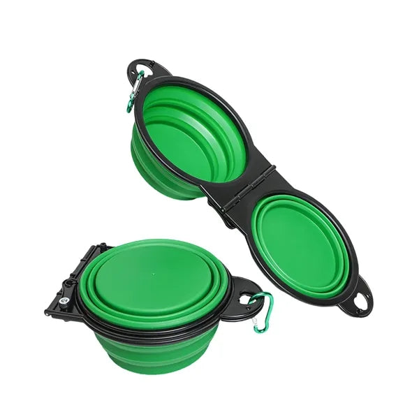 Flip Over Foldable Double Bowl with Lock Clips