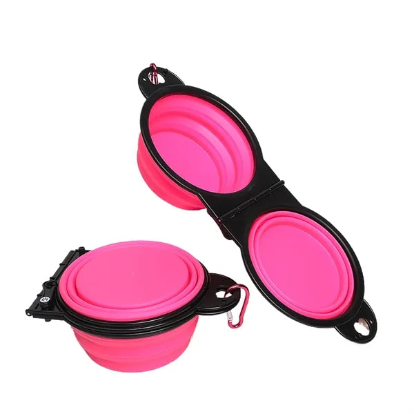 Flip Over Foldable Double Bowl with Lock Clips