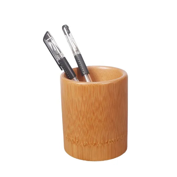Eco-Friendly Natural Bamboo Pen Pencil Holder Desk Cup