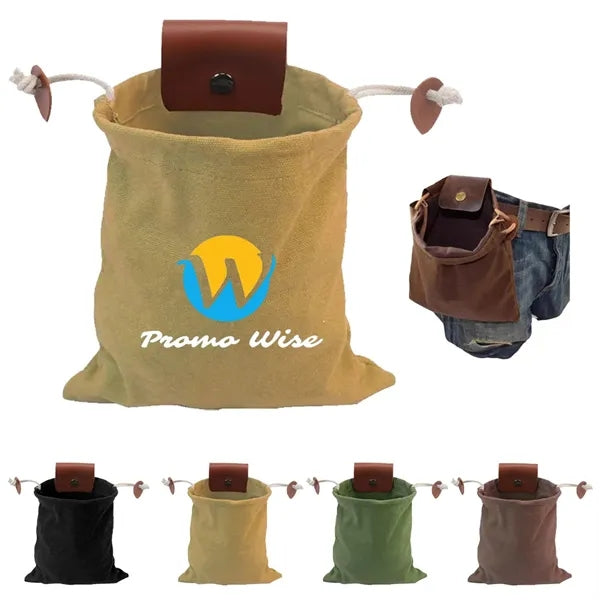 Drawstring Mushroom Gathering Foraging Bag with Metal Buckle