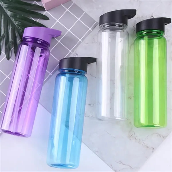 23Oz. Durable Water Bottle with Flip-Top Straw Lid
