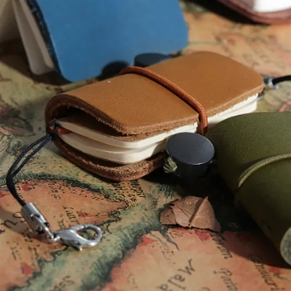 Pocket-Sized Refillable Genuine Leather Travelers Notebook