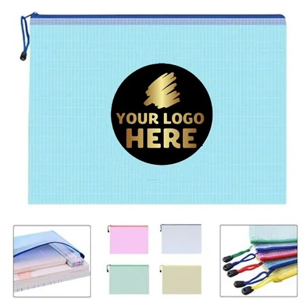 A4 Mesh Zipper Document Storage Pouch