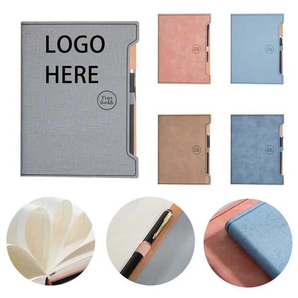 Leather Cover Notebook with Pen