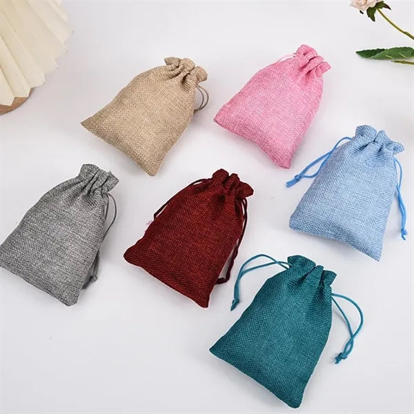Jewelry and collectibles linen drawstring bag