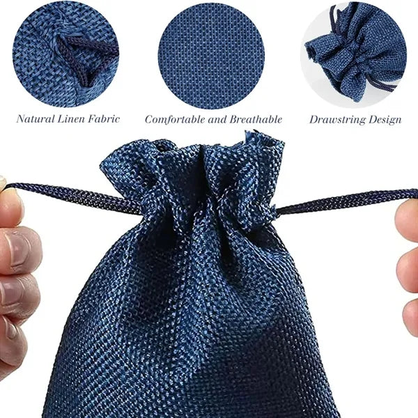 Jewelry and collectibles linen drawstring bag