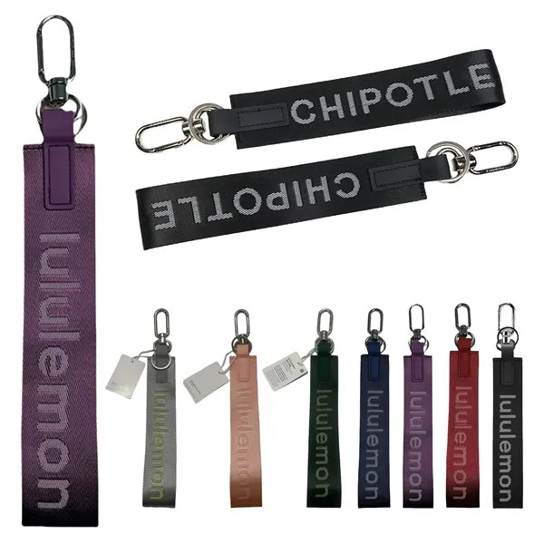 Fabric Wrist Lanyard Keychain Strap with Metal Clip