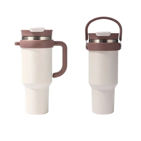40oz Stainless Steel Tumbler Car Cup With Straw Lid