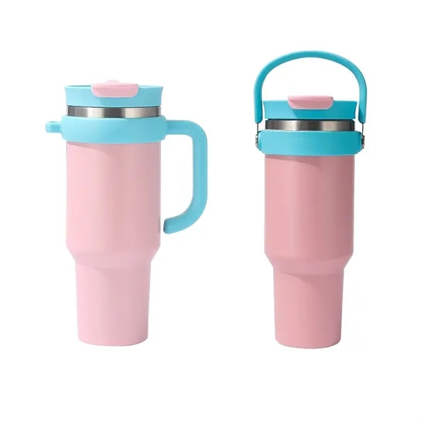 40oz Stainless Steel Tumbler Car Cup With Straw Lid