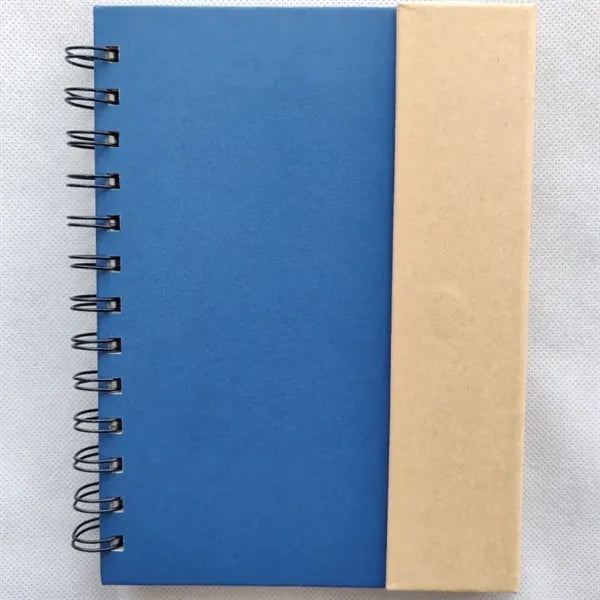 Two Tone Magnetic Spiral Notebook with Sticky Notes & Pen