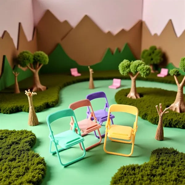 Colorful Stable Portable Mini Folding Chair Phone Stand