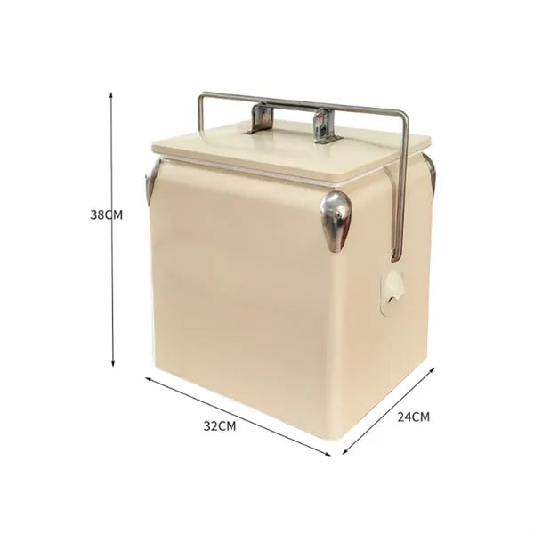 13L Insulated Metal Beverage Cooler with Handle
