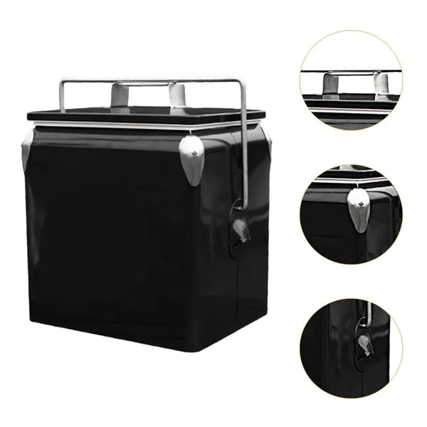 13L Insulated Metal Beverage Cooler with Handle