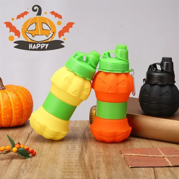 Halloween Pumpkin-Shaped Collapsible Silicone Cup