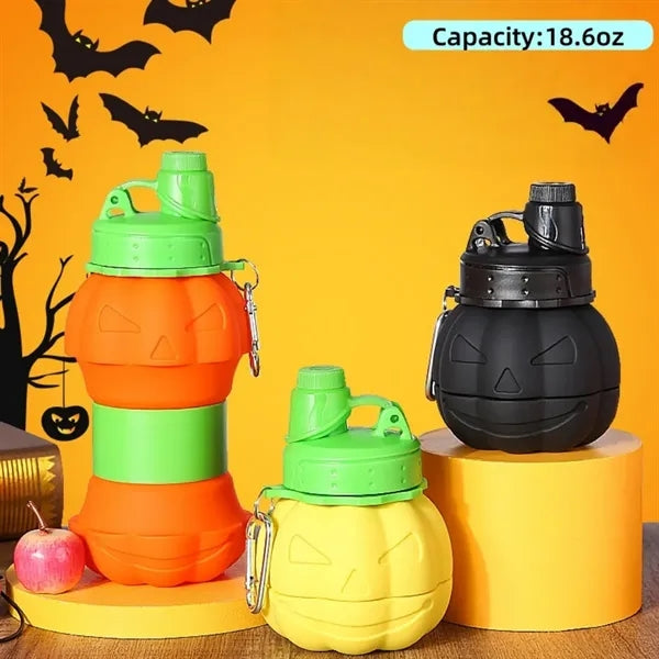 Halloween Pumpkin-Shaped Collapsible Silicone Cup