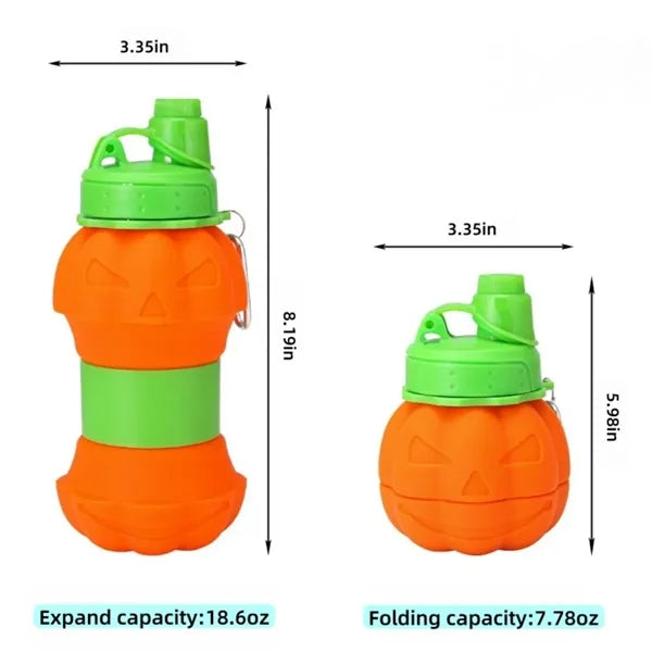 Halloween Pumpkin-Shaped Collapsible Silicone Cup