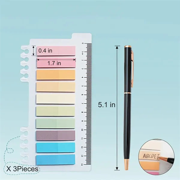 600 Pcs Colorful Sticky Note Tabs Page Markers and Pen Set