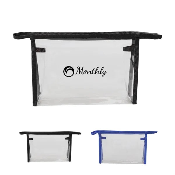 PVC Transparent Cosmetic Pouch Zipper Makeup Bag