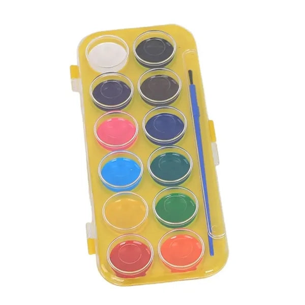 12-Color Blendable Rewettable Watercolor Set Portable Case