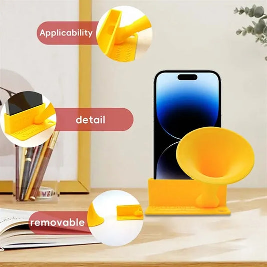 Phone stand with speaker