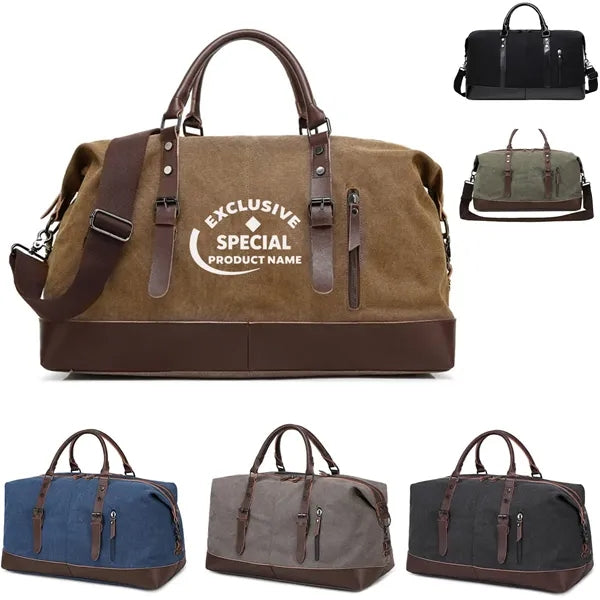 Large Capacity Men's Canvas Weekender Travel Tote