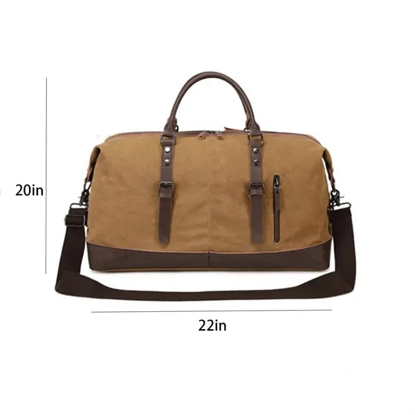 Large Capacity Men's Canvas Weekender Travel Tote