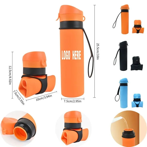 600ML Food-Grade Silicone Portable Collapsible Water Cup