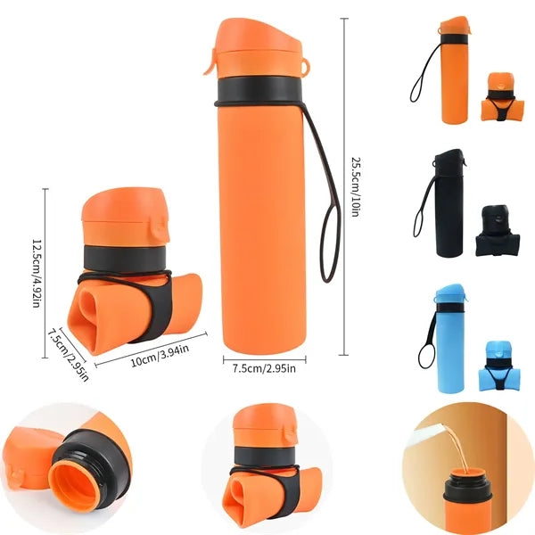 600ML Food-Grade Silicone Portable Collapsible Water Cup