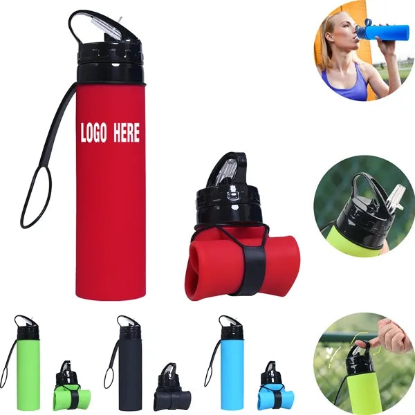 600ML Food-Grade Silicone Collapsible Water Bottle