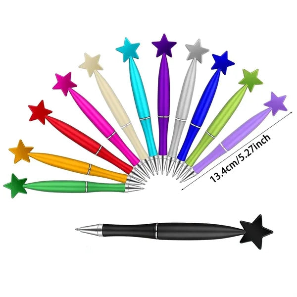 1.0 mm Star Shape Black Ink Ballpoint Pens