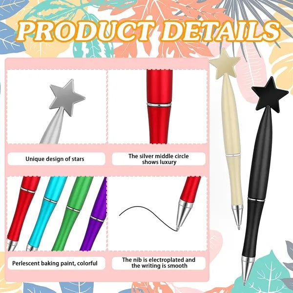 1.0 mm Star Shape Black Ink Ballpoint Pens