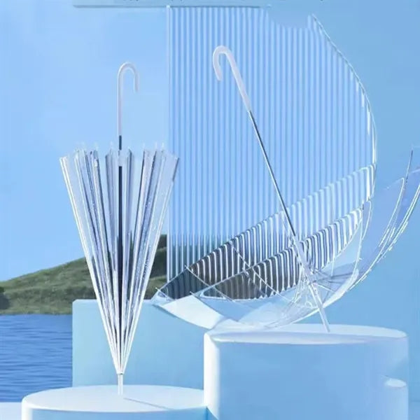 Transparent long-handled umbrella