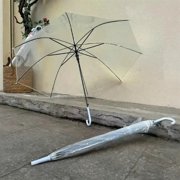 Transparent long-handled umbrella