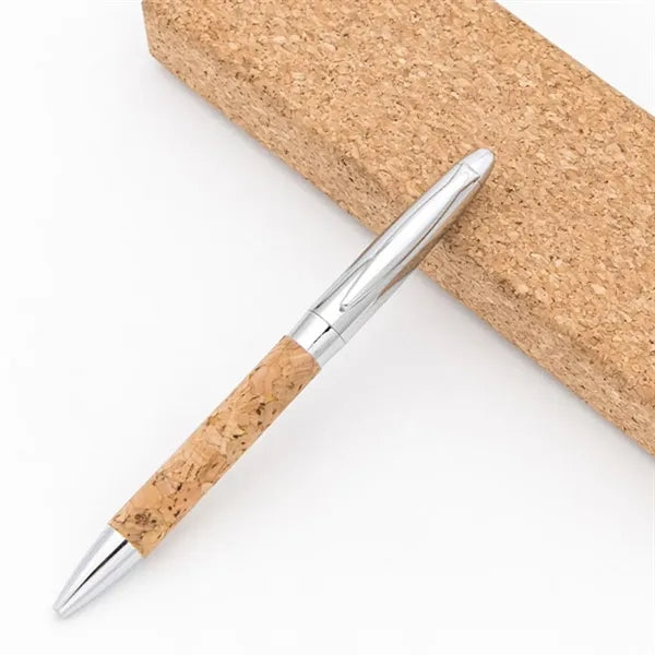Eco Comfort Grip Metal Cork Skin Ballpoint Pen with Box