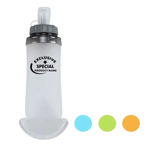 11.8oz TPU Foldable Outdoor Sports Bottle with Lid